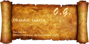 Okenka Gyula névjegykártya